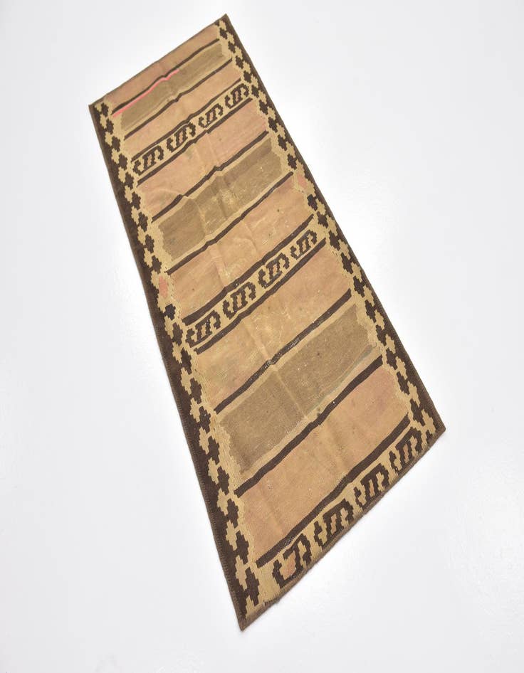 Detail image of  2' 4 x 4' 10  Hand Woven Kilim Fars Wool Runner Rug