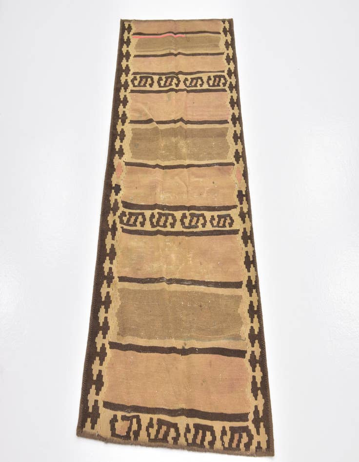 Detail image of  2' 4 x 4' 10  Hand Woven Kilim Fars Wool Runner Rug