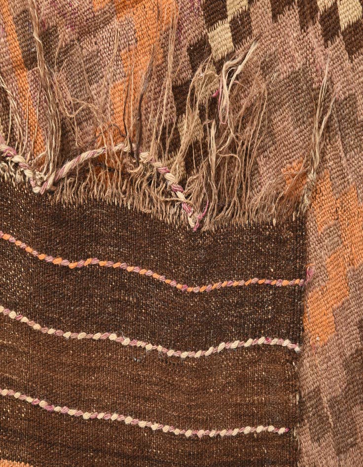 Detail image of  4' 5 x 10' 3  Hand Woven Kilim Fars Wool Runner Rug