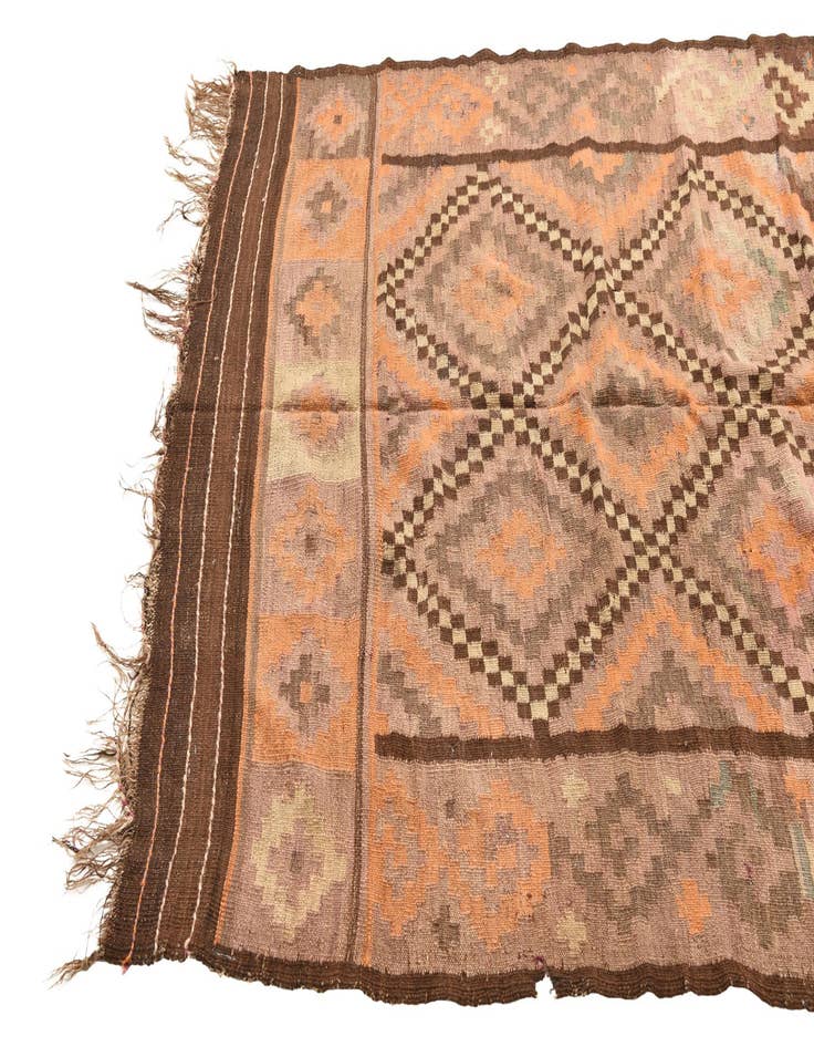 Detail image of  4' 5 x 10' 3  Hand Woven Kilim Fars Wool Runner Rug
