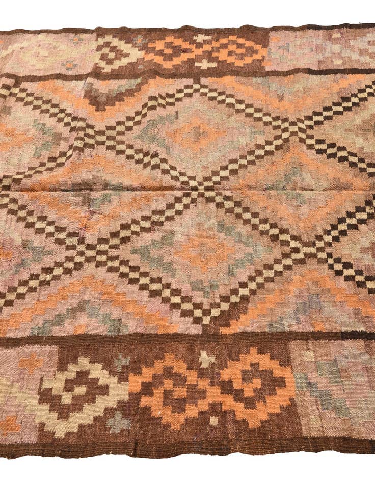 Detail image of  4' 5 x 10' 3  Hand Woven Kilim Fars Wool Runner Rug