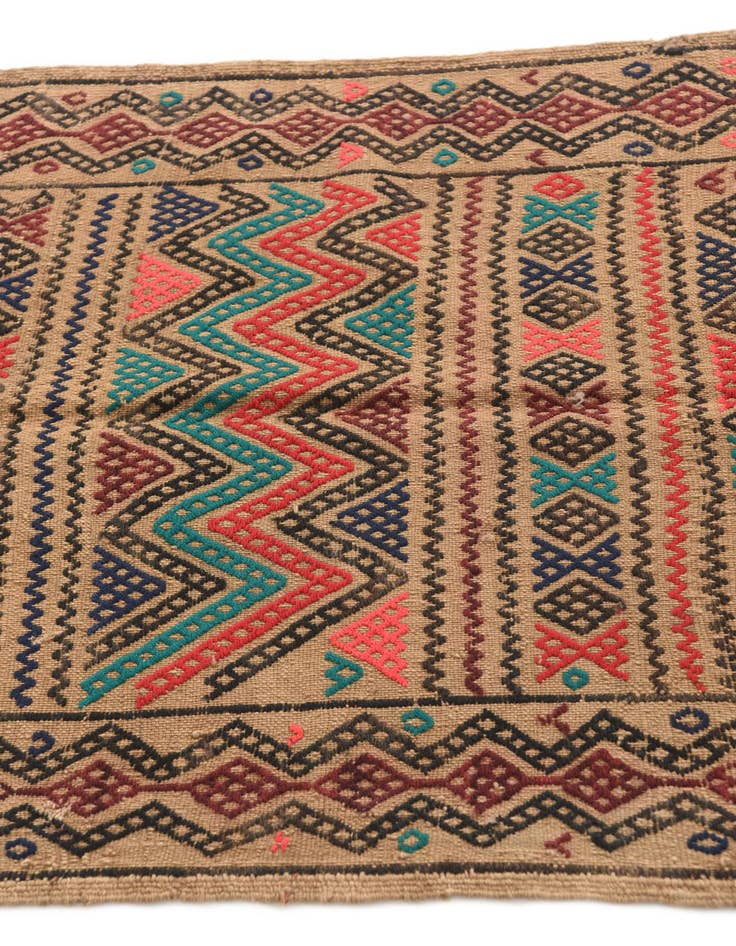 Detail image of  2' 5 x 8' 1  Hand Knotted Kilim Fars Persian Wool Runner Rug