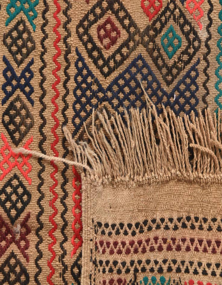 Detail image of  2' 5 x 8' 1  Hand Knotted Kilim Fars Persian Wool Runner Rug