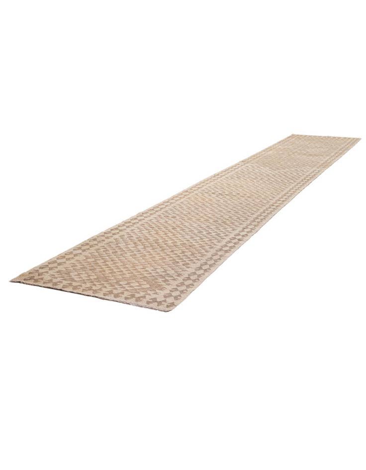 Detail image of  3' 1 x 19' 3  Hand Woven Kilim Maymana Wool Runner Rug