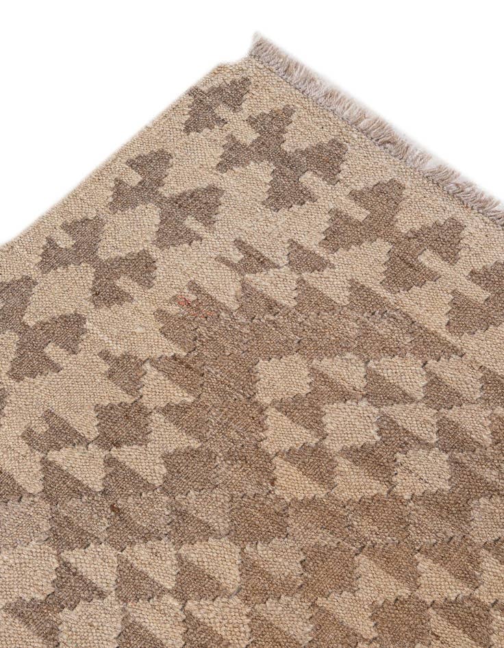 Detail image of  3' 1 x 19' 3  Hand Woven Kilim Maymana Wool Runner Rug