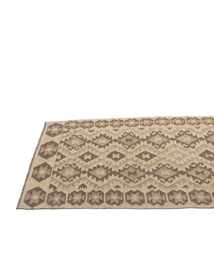 Detail image of  3' 1 x 10' 1  Hand Woven Kilim Maymana Wool Runner Rug