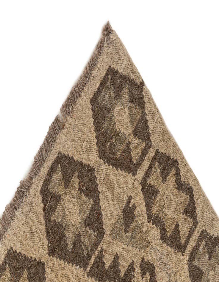 Detail image of  3' 1 x 10' 1  Hand Woven Kilim Maymana Wool Runner Rug