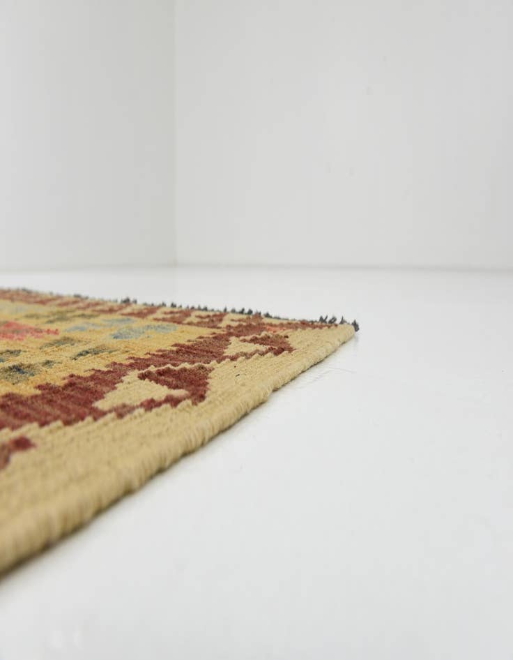 Detail image of  3' 3 x 6' 6  Hand Woven Kilim Maymana Wool Runner Rug