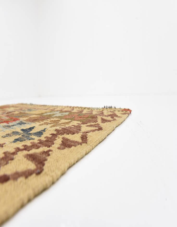 Detail image of  3' 3 x 6' 7  Hand Woven Kilim Maymana Wool Runner Rug