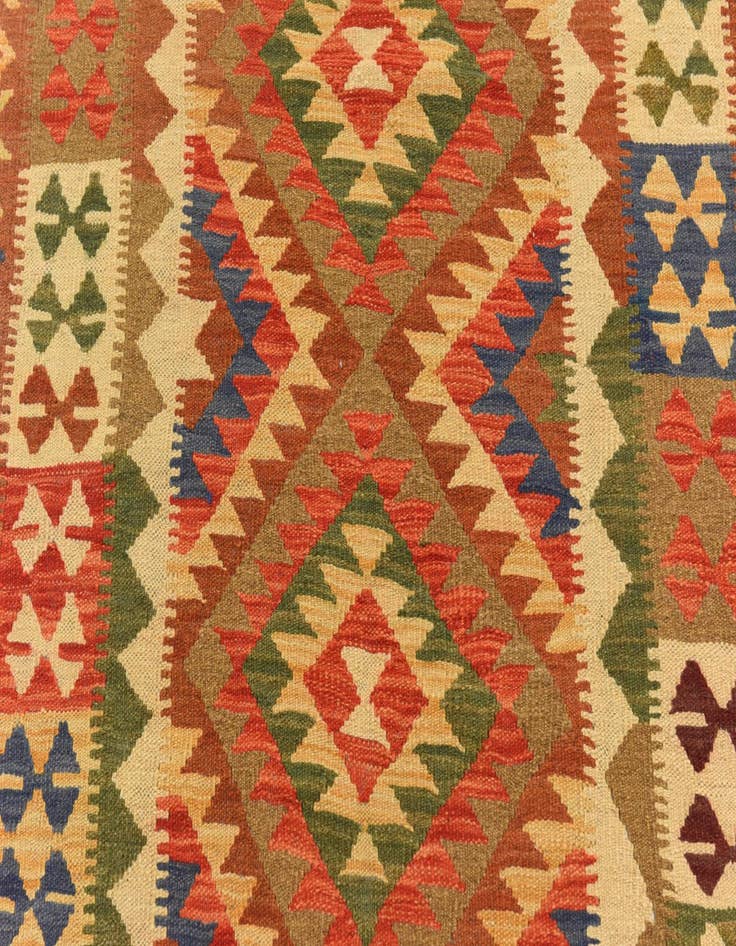 Detail image of  3' 4 x 6' 8  Hand Woven Kilim Maymana Runner Rug