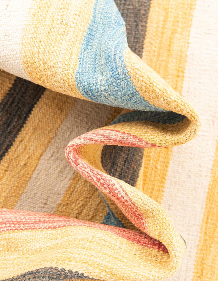 Detail image of  3' 3 x 6' 5  Hand Woven Kilim Maymana Wool Runner Rug