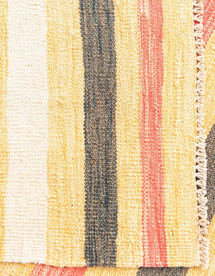 Detail image of  3' 3 x 6' 5  Hand Woven Kilim Maymana Wool Runner Rug