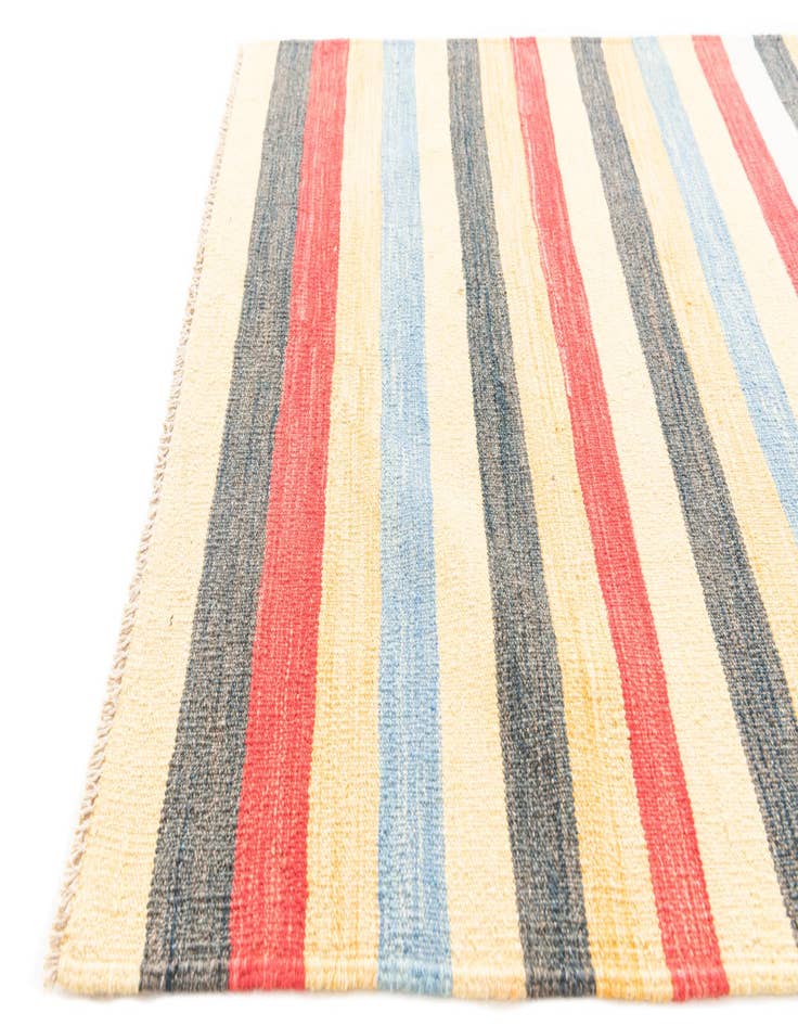 Detail image of  3' 2 x 6' 6  Hand Woven Kilim Maymana Wool Runner Rug
