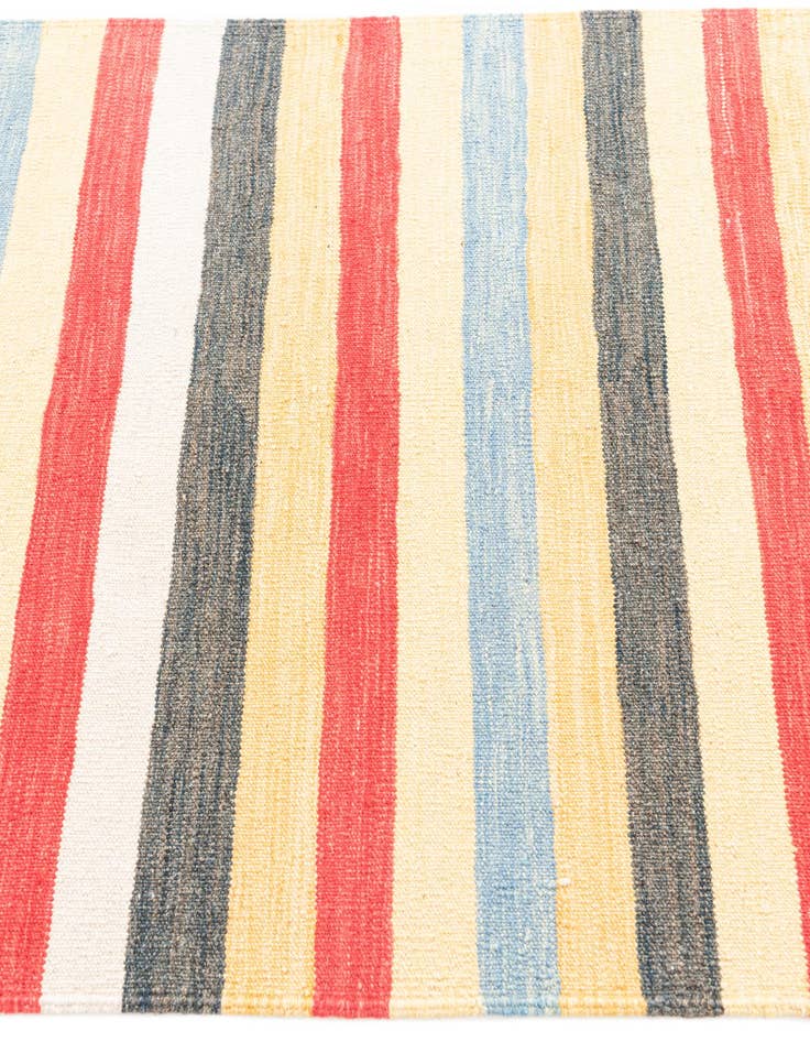 Detail image of  3' 2 x 6' 6  Hand Woven Kilim Maymana Wool Runner Rug