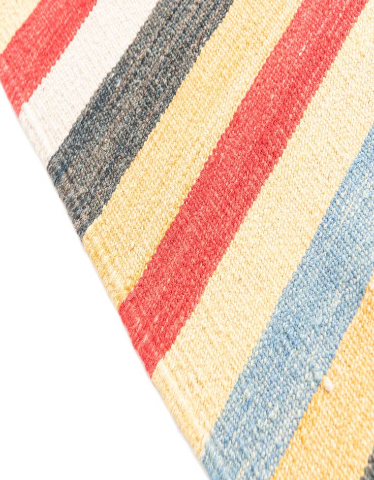 Detail image of  3' 2 x 6' 6  Hand Woven Kilim Maymana Wool Runner Rug