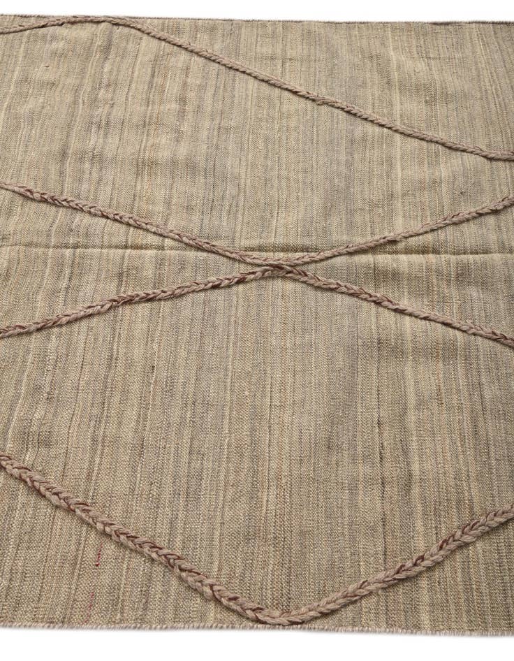 Detail image of  4' 2 x 8' 4  Hand Woven Kilim Modern Wool Runner Rug