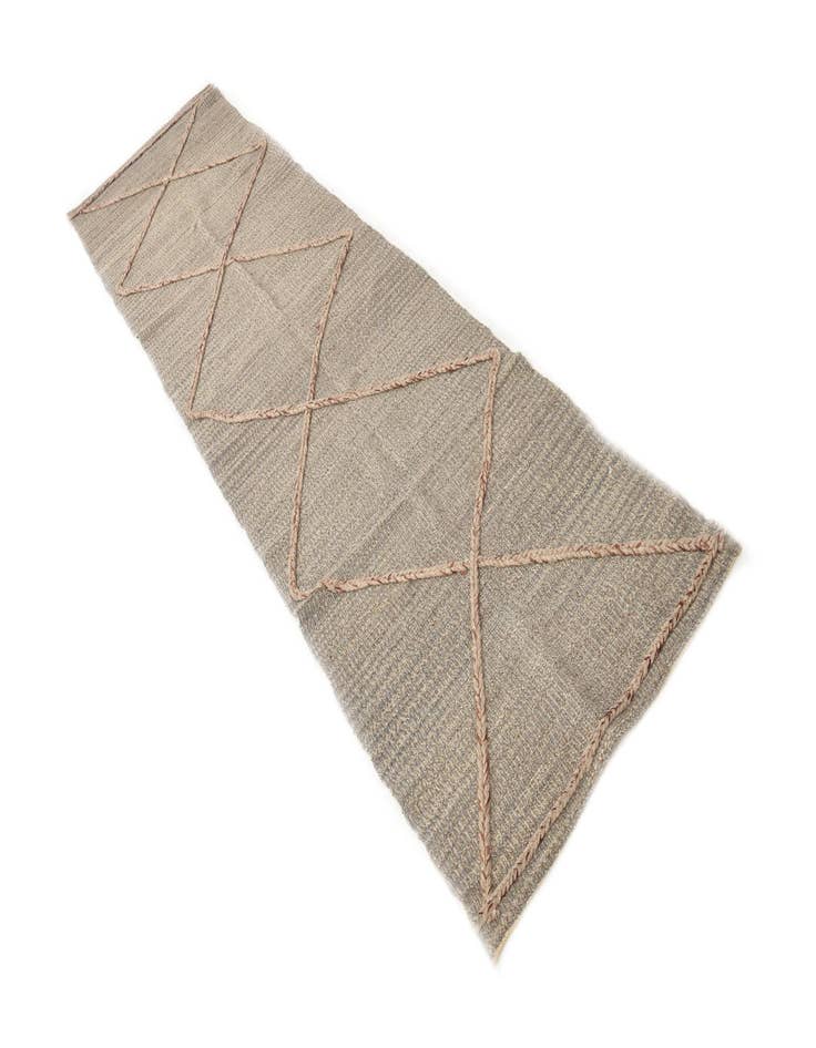 Detail image of  2' x 7' 10  Hand Woven Kilim Modern Wool Runner Rug