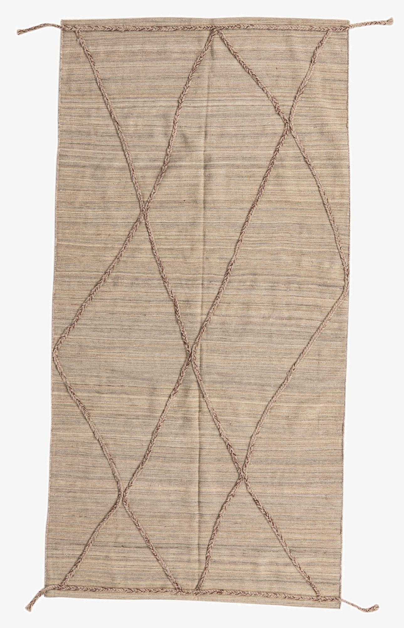  4' 2 x 8' 4  Hand Woven Kilim Modern Wool Runner Rug