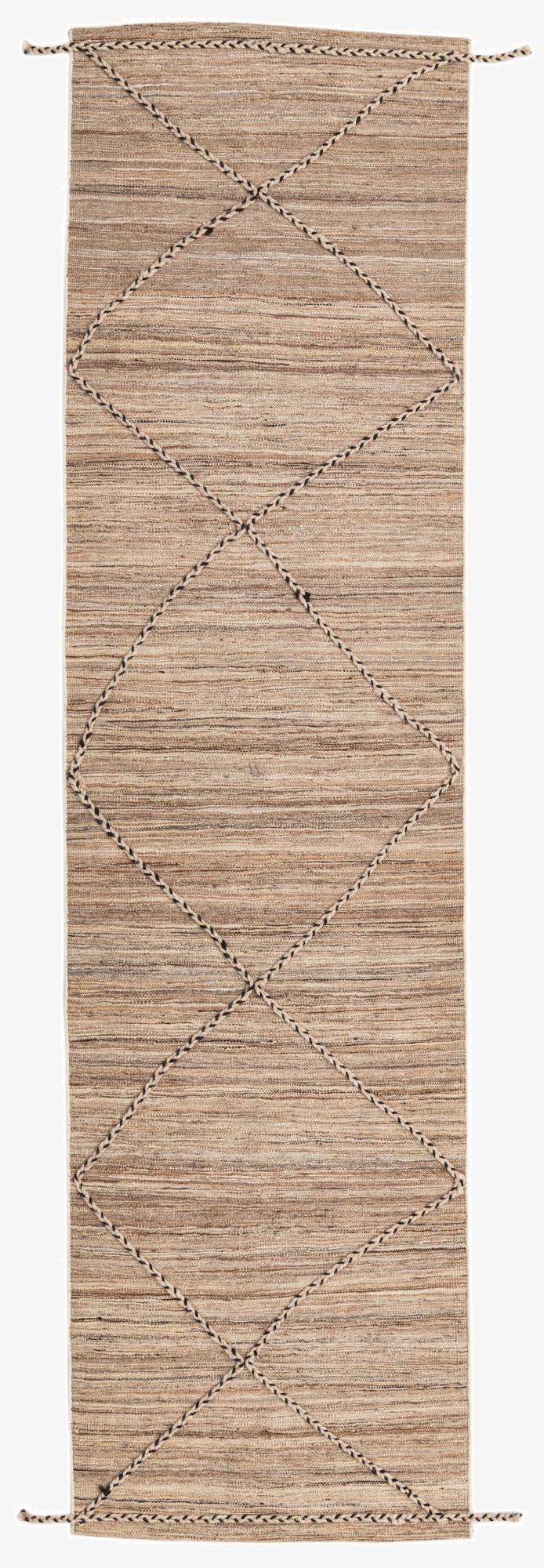  2' 8 x 10'  Hand Woven Kilim Modern Wool Runner Rug