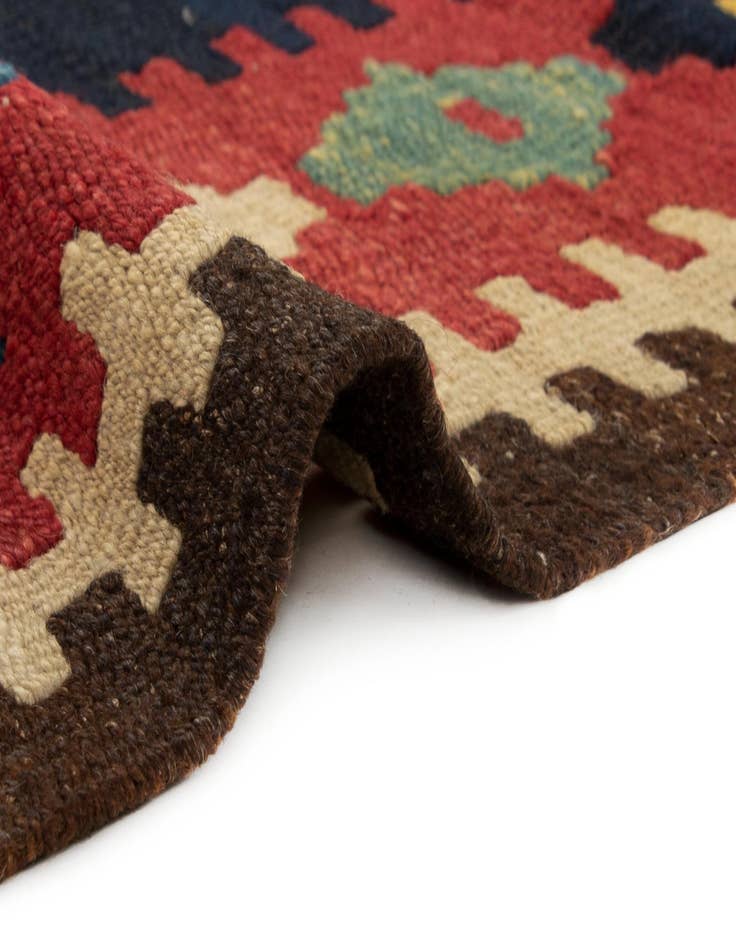 Detail image of  4' 10 x 12' 7 Kilim Wool Runner Rug