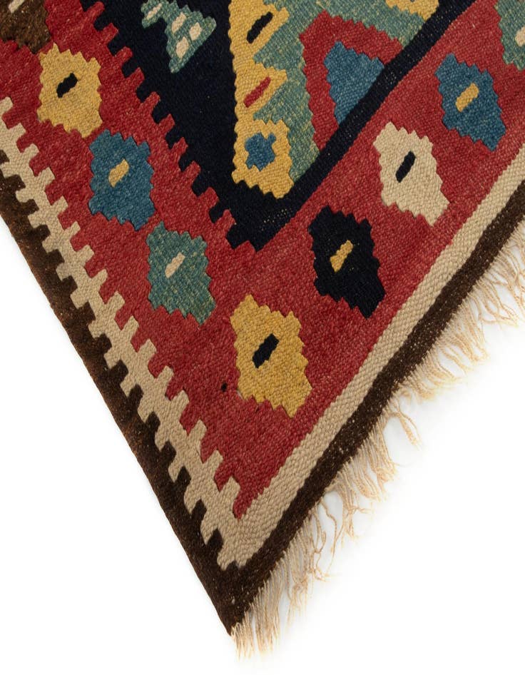 Detail image of  4' 10 x 12' 7 Kilim Wool Runner Rug