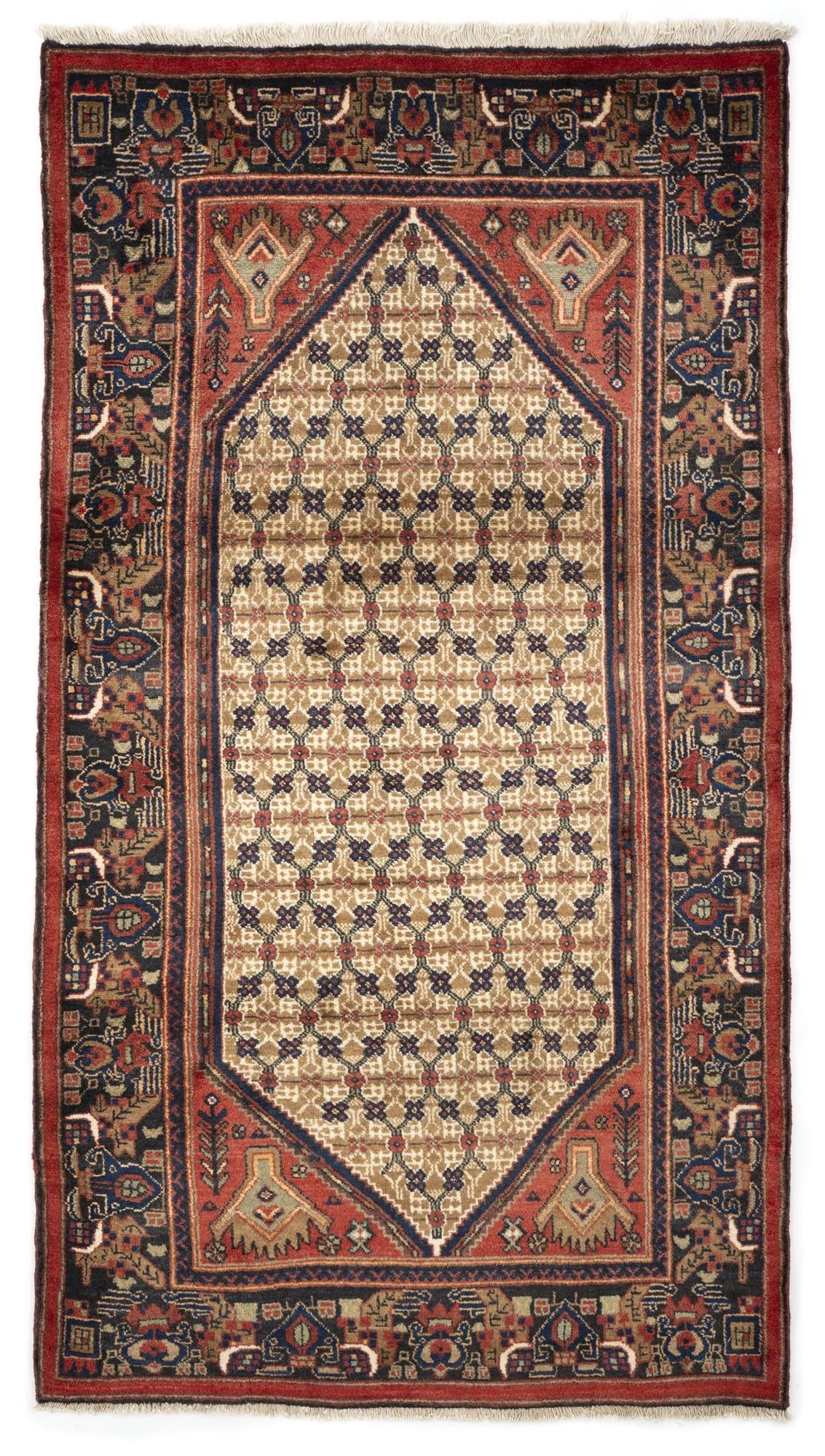  4' 1 x 9' 1  Hand Knotted Koliaei Persian Wool Runner Rug