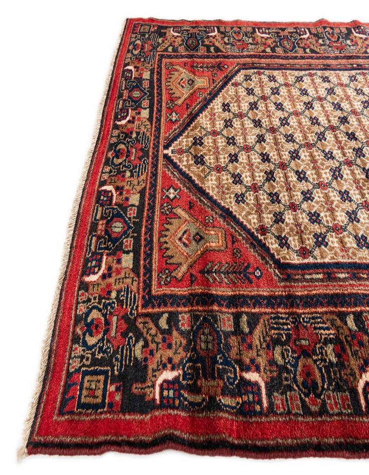 Detail image of  4' 1 x 9' 1  Hand Knotted Koliaei Persian Wool Runner Rug