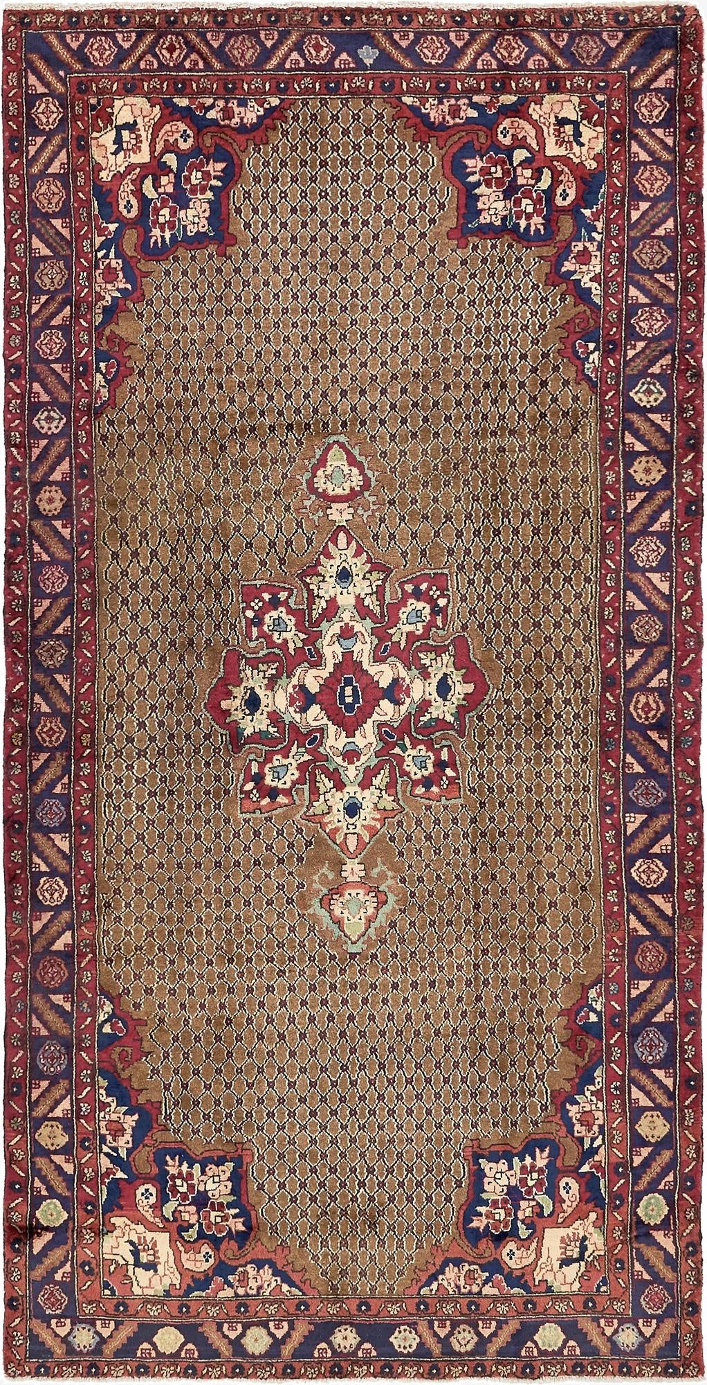  4' 9 x 9' 7  Hand Knotted Koliaei Persian Wool Runner Rug