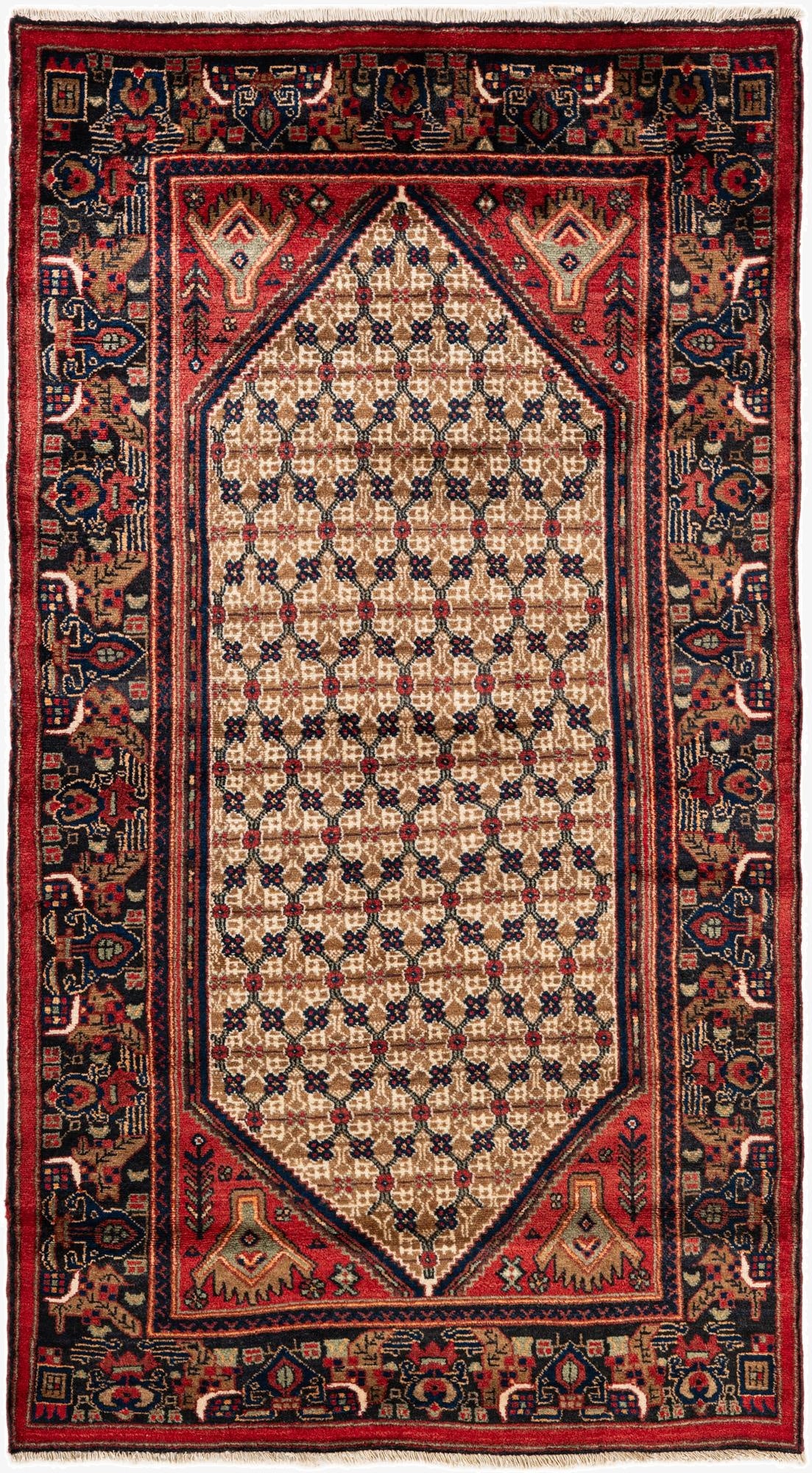  4' 1 x 9' 1  Hand Knotted Koliaei Persian Wool Runner Rug