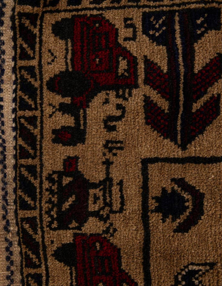 Detail image of  2' 2 x 9' 6  Hand Knotted Lahour Oriental Wool Runner Rug