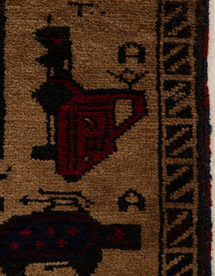 Detail image of  2' 2 x 9' 6  Hand Knotted Lahour Oriental Wool Runner Rug