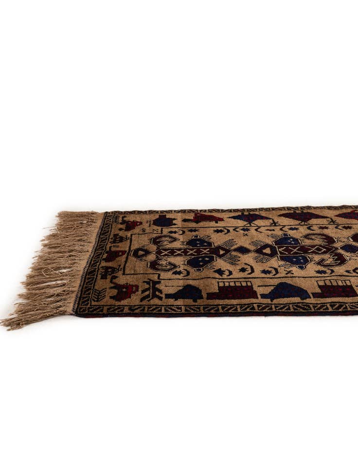 Detail image of  2' 2 x 9' 6  Hand Knotted Lahour Oriental Wool Runner Rug