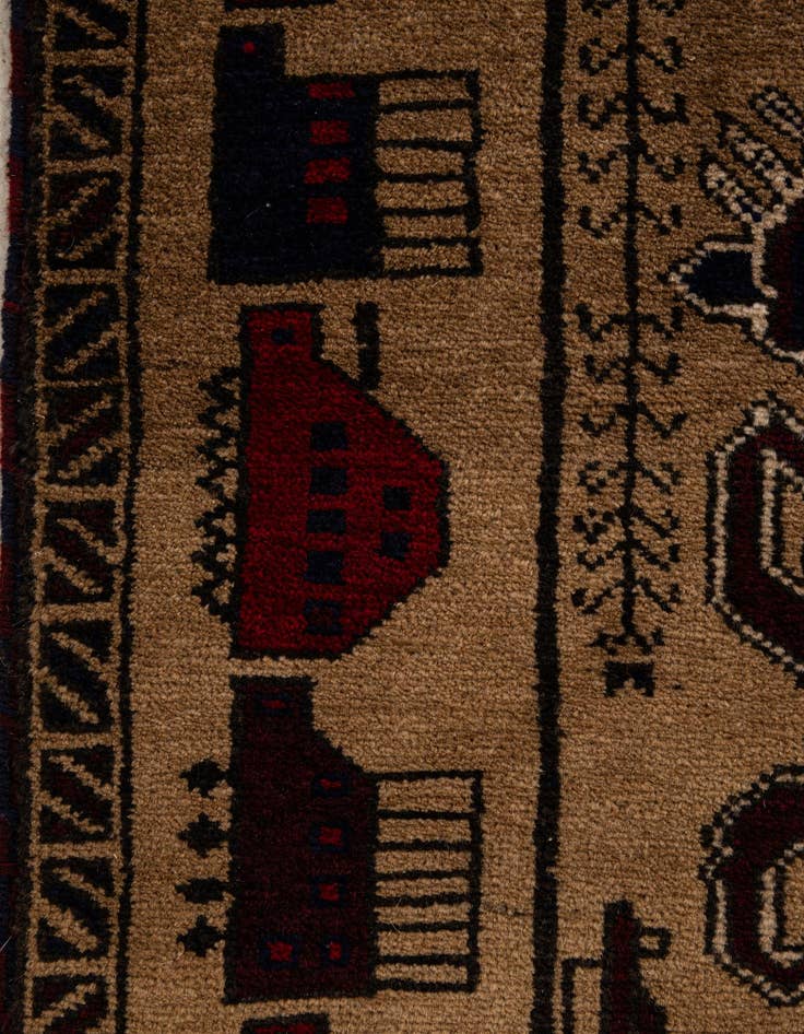 Detail image of  2' 2 x 9' 6  Hand Knotted Lahour Oriental Wool Runner Rug