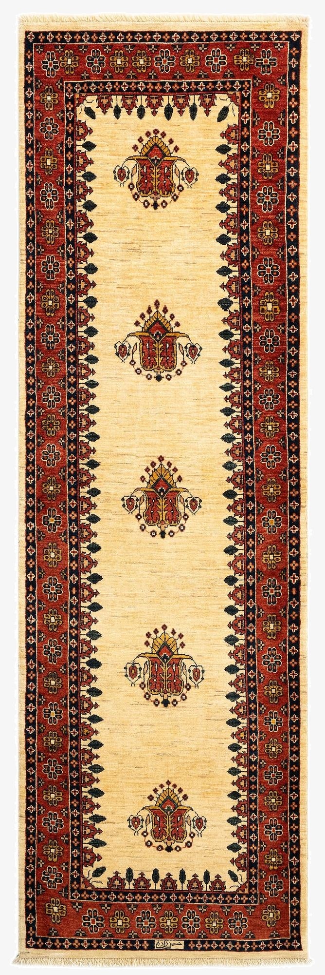  3' x 9' 10 Luribaft Wool Runner Rug