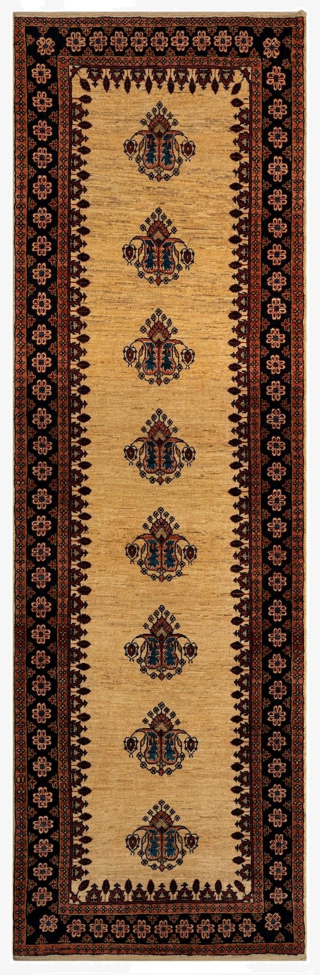 3' x 9' 8 Luribaft Wool Runner Rug
