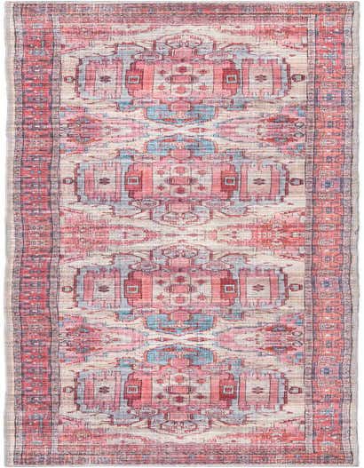 A 13 ft runner rug with a faded traditional medallion pattern in distressed brown, tan, ivory, and hints of blue, ideal for a hallway.
