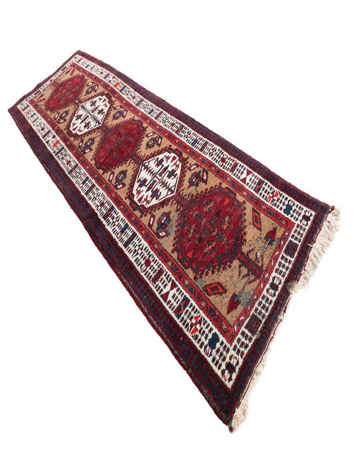 Detail image of 3' 4 x 11' Hand Knotted Meshkin Persian Wool Runner Rug