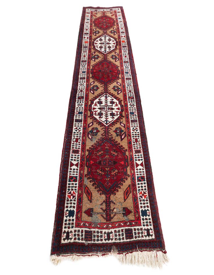 Detail image of 3' 4 x 11' Hand Knotted Meshkin Persian Wool Runner Rug