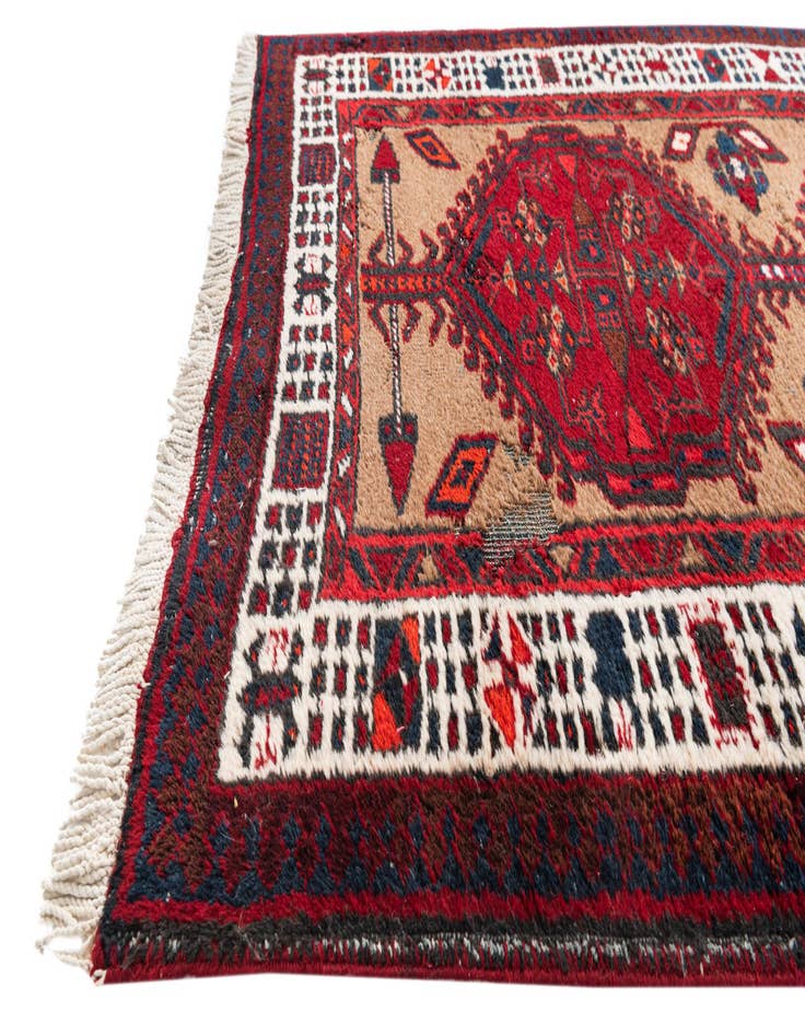 Detail image of 3' 4 x 11' Hand Knotted Meshkin Persian Wool Runner Rug