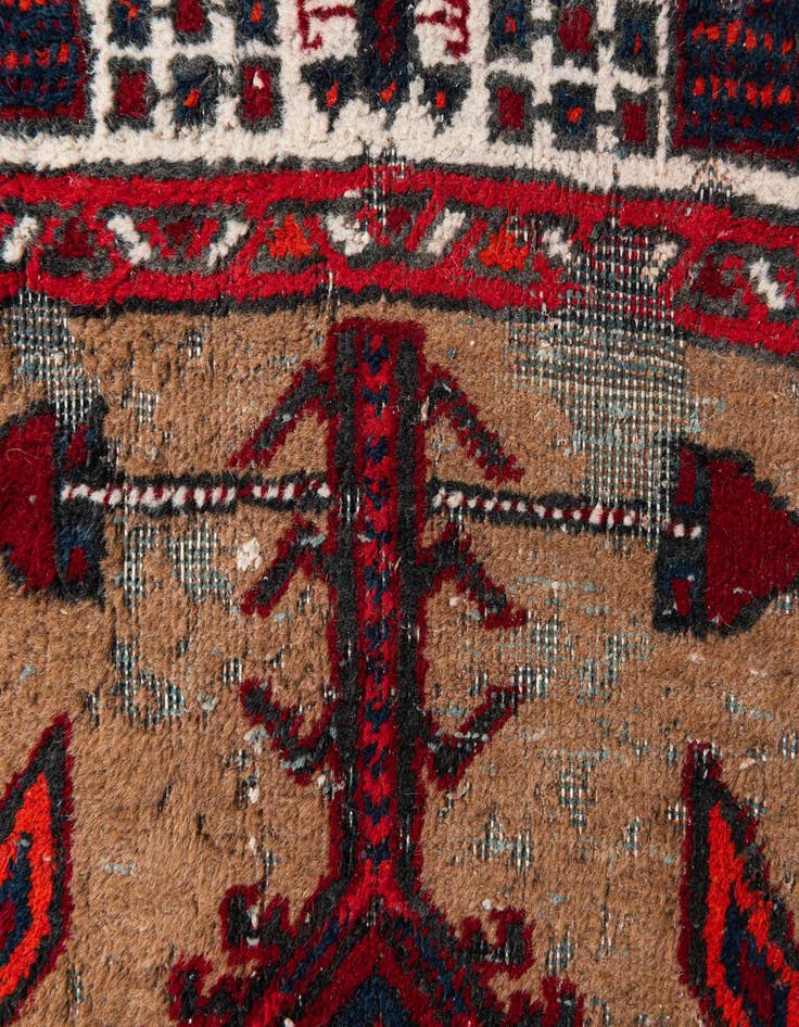 Detail image of 3' 4 x 11' Hand Knotted Meshkin Persian Wool Runner Rug