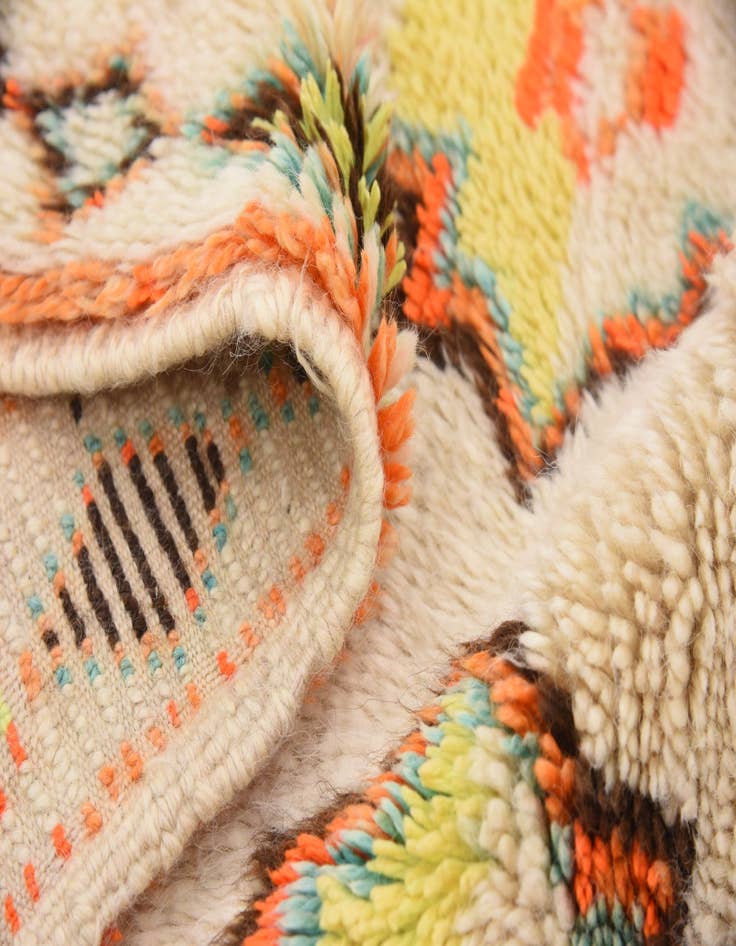 Detail image of  4' 10 x 10' 10  Hand Knotted Moroccan Wool Runner Rug