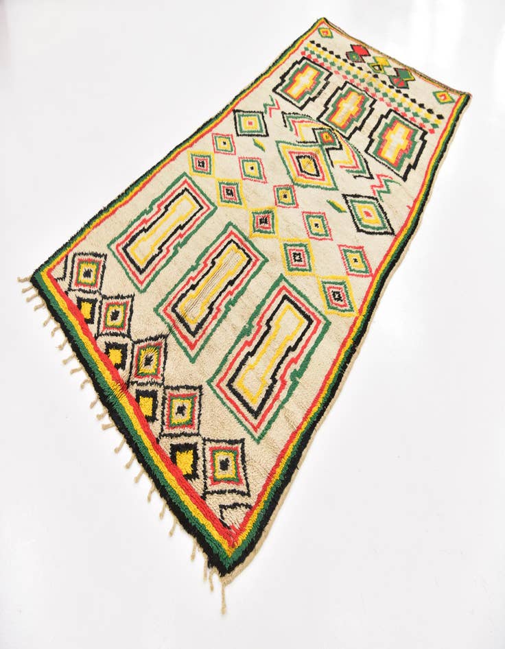 Detail image of  5' 3 x 11' 2  Hand Knotted Moroccan Wool Runner Rug