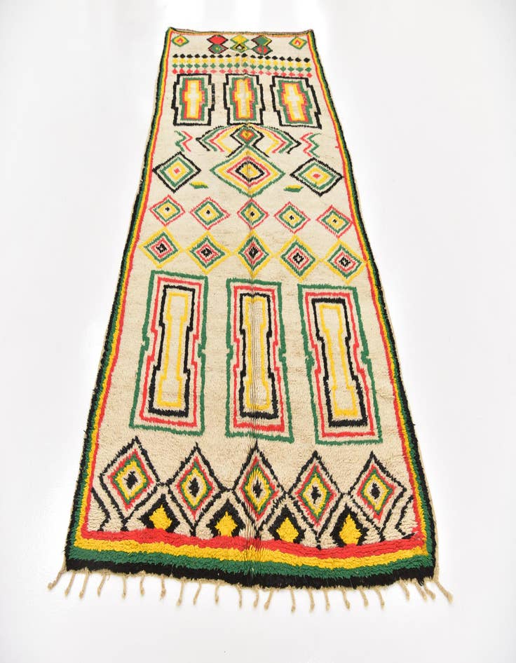 Detail image of  5' 3 x 11' 2  Hand Knotted Moroccan Wool Runner Rug