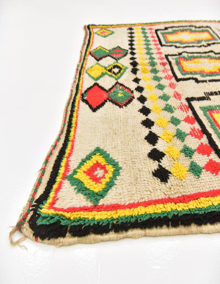 Detail image of  5' 3 x 11' 2  Hand Knotted Moroccan Wool Runner Rug