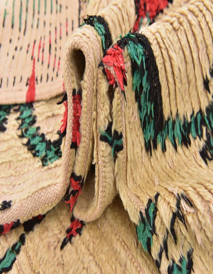 Detail image of  3' 10 x 8' 2  Hand Knotted Moroccan Wool Runner Rug