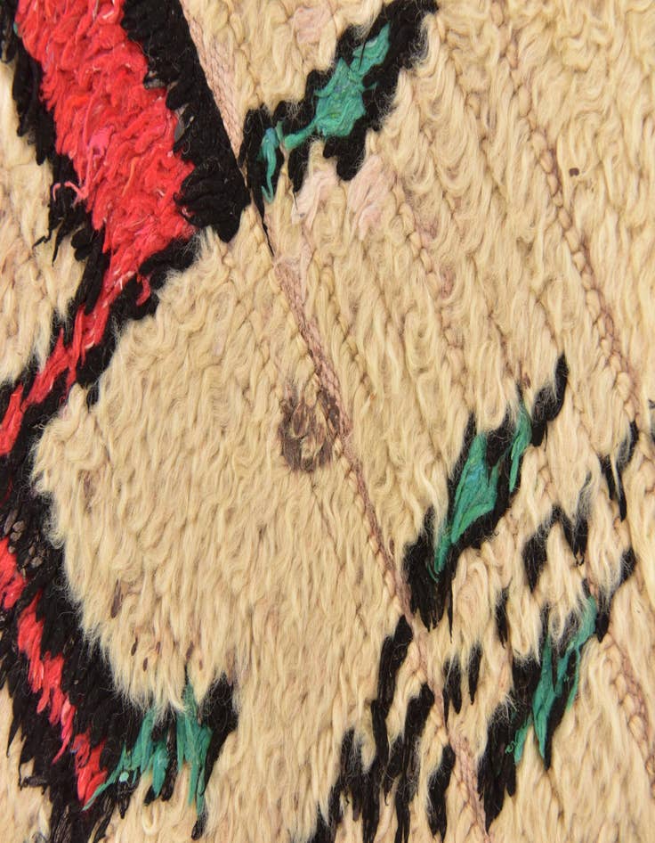 Detail image of  3' 10 x 8' 2  Hand Knotted Moroccan Wool Runner Rug