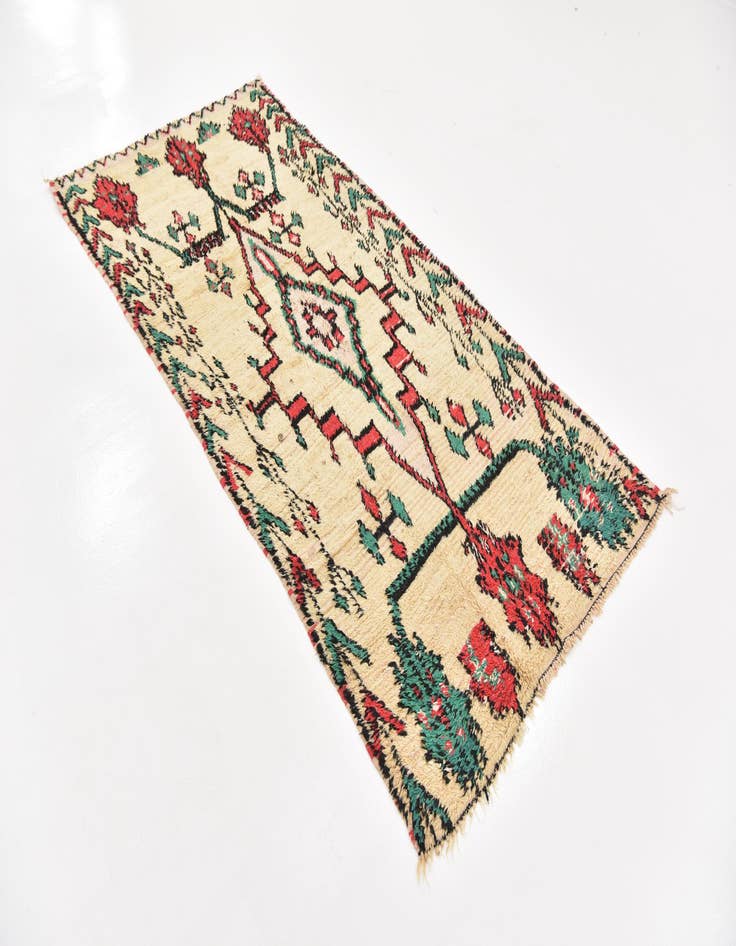 Detail image of  3' 10 x 8' 2  Hand Knotted Moroccan Wool Runner Rug