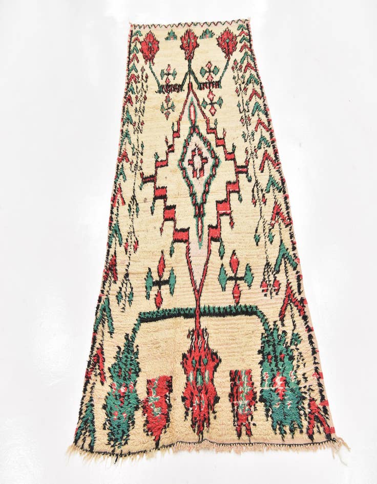 Detail image of  3' 10 x 8' 2  Hand Knotted Moroccan Wool Runner Rug