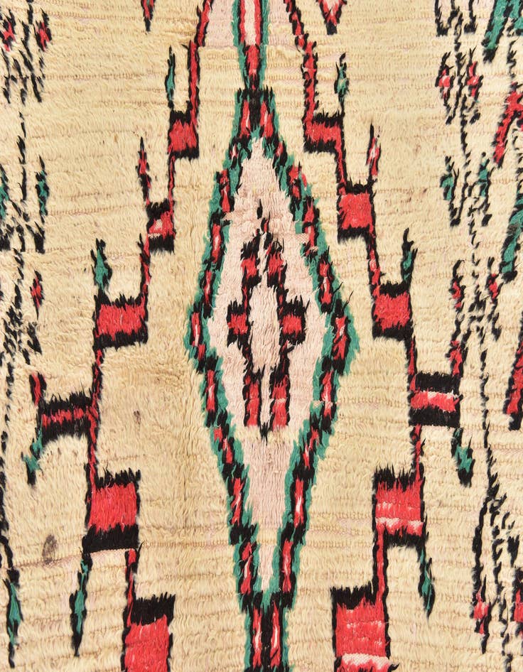 Detail image of  3' 10 x 8' 2  Hand Knotted Moroccan Wool Runner Rug