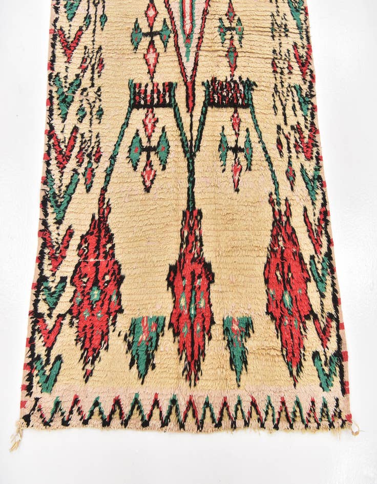 Detail image of  3' 10 x 8' 2  Hand Knotted Moroccan Wool Runner Rug